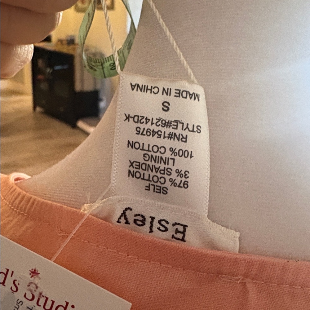 [Esley] Coral Puff Sleeve Dress - Size Small NWT - Picture 6 of 6